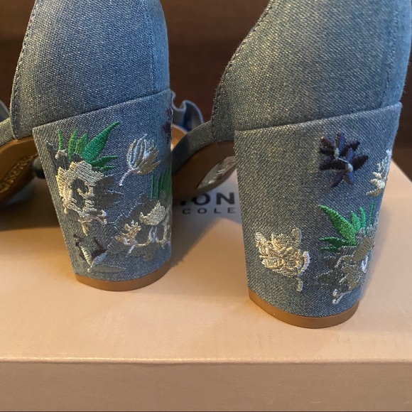 Kenneth Cole Reaction Blue Denim Block Heels - Picture 6 of 15